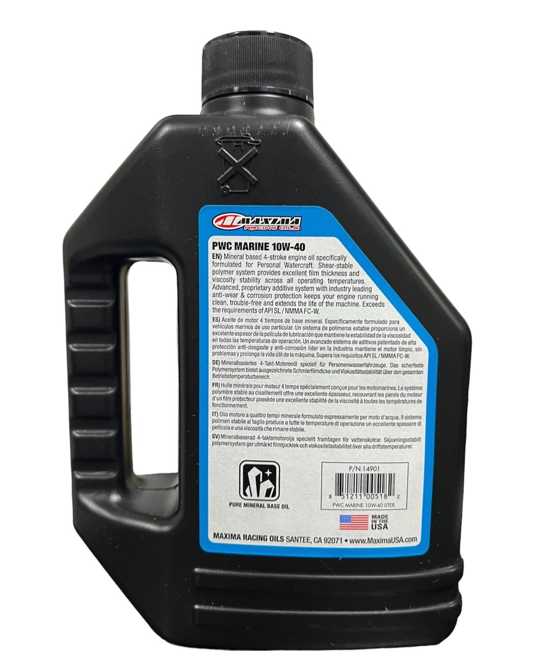 ACEITE MINERAL PARA MOTORES MARINOS MAXIMA PWC MARINE 10W40 - Imagen 2