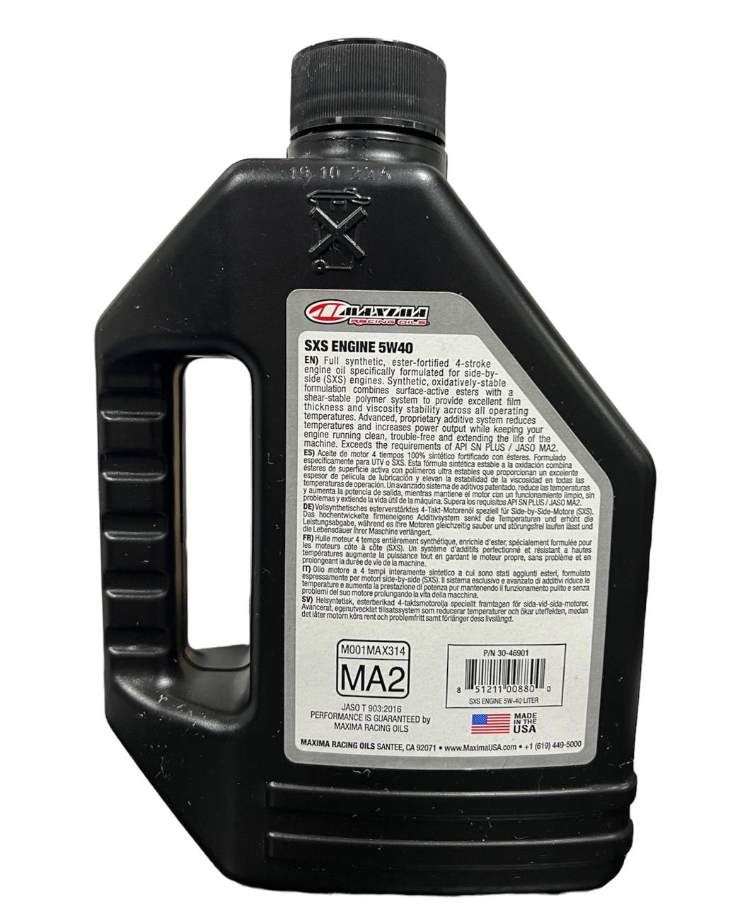 ACEITE SINTETICO PARA SIDE BY SIDE MAXIMA SXS ENGINE SYN 5W40 - Imagen 2